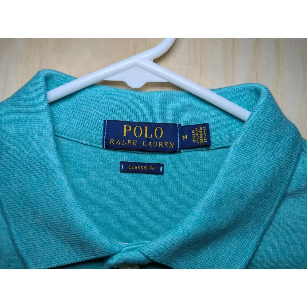 Polo Ralph Lauren Men's Medium Classic Fit Soft Touch Polo Shirt Blue Heather